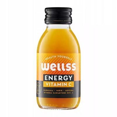 WELLSS ENERGY VITAMIN C SHOT Kofeina, imbir, pomarańcza 100 ml