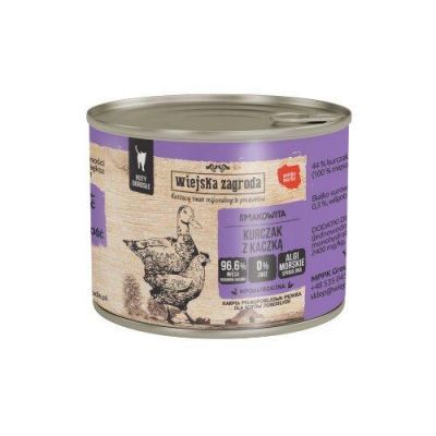 Wiejska Zagroda Karma mokra dla kota Kurczak z kaczką (dorosły), 200 g