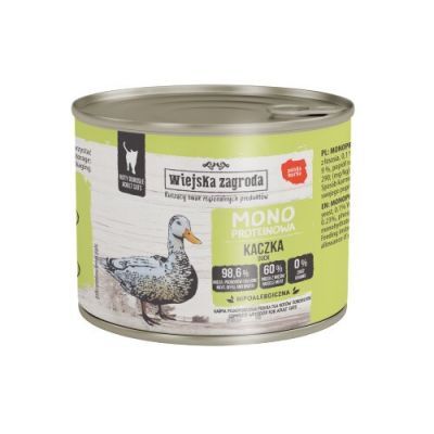 Wiejska Zagroda Karma mokra dla kota Monoproteinowa Kaczka (dorosły), 200 g