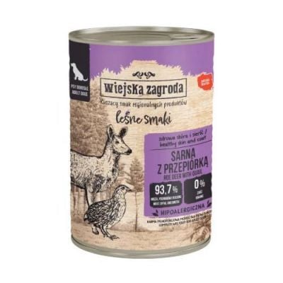 Wiejska Zagroda Karma mokra dla psa Leśne smaki Sarna z przepiórką (dorosły), 400 g