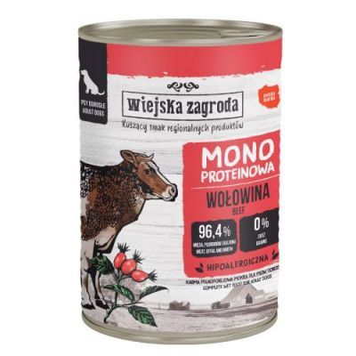 Wiejska Zagroda Karma mokra dla psa Monoproteinowa Wołowina (dorosły), 400 g