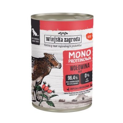 Wiejska Zagroda Karma mokra dla psa Monoproteinowa Wołowina (dorosły), 400 g