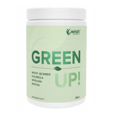 Wish Pharmaceutical Green Up Młody jęczmień Chlorella Spirulina Matcha, 300 g