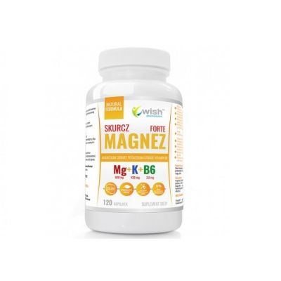 WISH Pharmaceutical MAGNEZ SKURCZ FORTE Magnez + Potas + Witamina B6 Vege 120 kapsułek