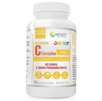 WISH Pharmaceutical Witamina C Complex Junior 120 tabletek do ssania o smaku pomarańczowym