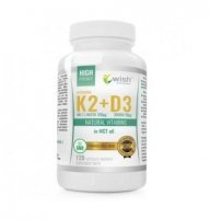 WISH Pharmaceutical Witamina K2 MK-7 100mcg + D3 2000IU 50mcg w oleju MCT 120 kapsułek