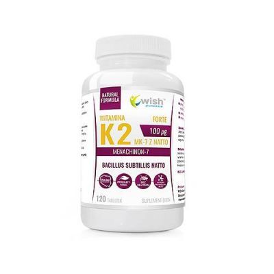 Wish Pharmaceutical Witamina K2 MK-7 z natto 100 mcg, 120 tabl.