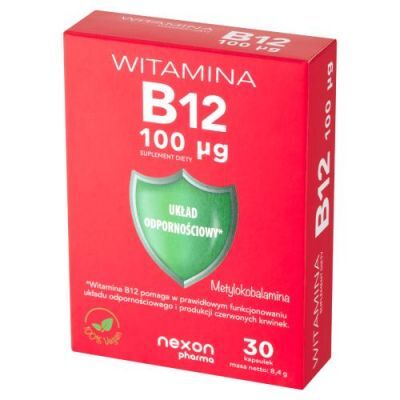 Witamina B12 100 μg, 30 kaps. - suplement diety z witaminą B12 KRÓTKA DATA 31.10.2026