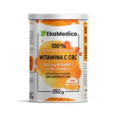 WITAMINA C CBC pomarańczowa proszek 250 g EKAMEDICA