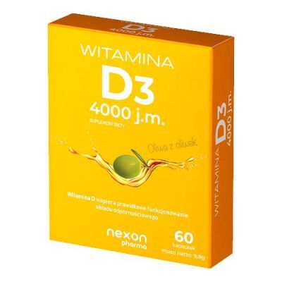 Witamina D3 4000j.m., 60 kaps.