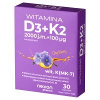 Witamina D3 + K2 2000 j.m. + 100 μg, 30 kaps.