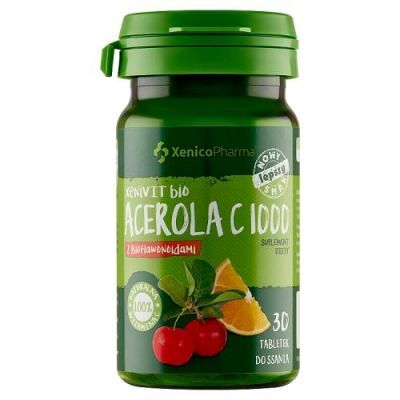 XeniVIT bio Acerola C1000, 30 tabletek do ssania KRÓTKA DATA 31.12.2024