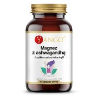 YANGO Magnez z ashwagandhą z dodatkiem szafranu i witaminy B6 90 kapsułek