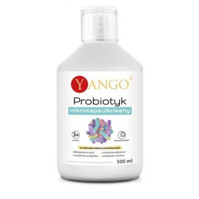 YANGO Probiotyk mikrokapsułkowany- 4 szczepy bakterii probiotycznych 500 ml DATA WAŻNOŚCI 30.06.2024