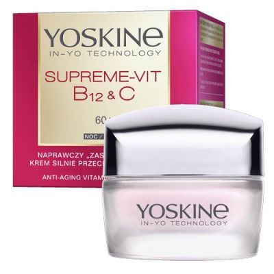 YOSKINE SUPREME-VIT B12 & C Krem silnie przeciwzmarszczkowy na noc 60+ "Zastrzyk witamin" 50 ml