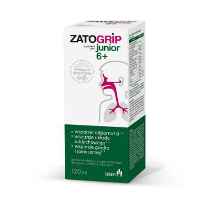 Zatogrip Junior 6+ syrop o smaku malinowym, 120 ml