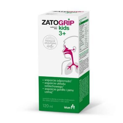 Zatogrip Kids 3+ syrop o smaku malinowym, 120 ml KRÓTKA DATA 31.07.2026
