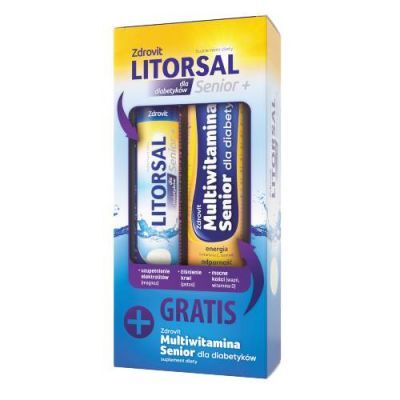 ZDROVIT Litorsal Senior+ dla diabetyków 20 tab. mus. + Multiwitamina Senior 24 tab. mus.