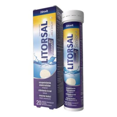 Zdrovit Litorsal Senior+ dla diabetyków o smaku pomarańczowym, 20 tabl. musujących