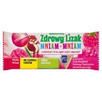 Zdrowy Lizak MNIAM-MNIAM malina kształt kulki, 1 szt.