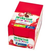 Zdrowy Lizak Mniam-Mniam na odporność truskawka kształt kulki, 40 szt.