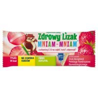 Zdrowy Lizak MNIAM-MNIAM truskawka kształt kulki, 1szt