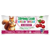 Zdrowy Lizak Mniam-Mniam Wiśnia bez cukru kształt łezki, 1 sztuka