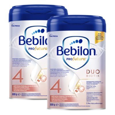 Zestaw 2 x Bebilon Profutura Duobiotik 4 Odżywcza formuła na bazie mleka dla dzieci po 2. roku życia, 800 g