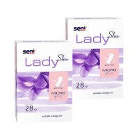 Zestaw 2x SENI LADY SLIM MICRO Anatomiczne wkładki urologiczne, 28 szt.