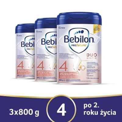 Zestaw 3 x Bebilon Profutura Duobiotik 4 Odżywcza formuła na bazie mleka dla dzieci po 2. roku życia, 800 g