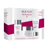 Zestaw Agenity Neuroglow Modelujący krem odmładzający na dzień SPF 20, 50ml + Naprawczy krem odmładzający na noc, 25 ml + Łagodzący tonik nawilżający, 50 ml