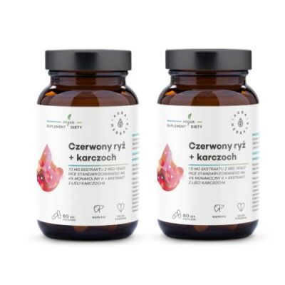 Zestaw Aura Herbals Czerwony ryż + karczoch, 2 x 60 kaps.
