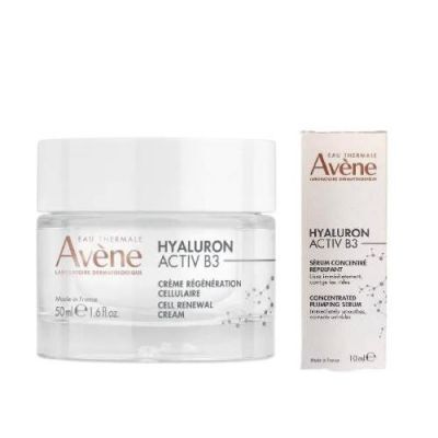 Zestaw AVENE HYALURON ACTIV B3 Krem odbudowujący komórki, 50ml + Skoncentrowane serum wypełniające, 10ml