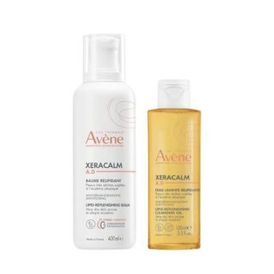 Zestaw Avene XeraCalm A.D Balsam uzupełniający lipidy, 400 ml + Olejek oczyszczający, 100 ml