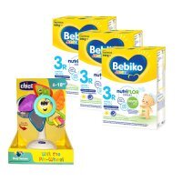 Zestaw Bebiko Junior 3R NUTRIflor Expert Odżywcza formuła na bazie mleka dla dzieci powyżej 1. roku życia, 3x 600g + CHICCO Wiatraczek z przyssawką 6-18 m