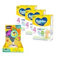 Zestaw Bebiko Junior 4 NUTRIflor Expert Odżywcza formuła na bazie mleka dla dzieci powyżej 2. roku życia, 3x 600g + CHICCO Wiatraczek z przyssawką 6-18 m