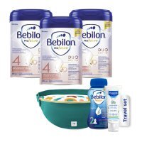 Zestaw Bebilon Profutura Duobiotik 4 Odżywcza formuła na bazie mleka dla dzieci po 2. roku życia, 3 x 800 g + Travel Set