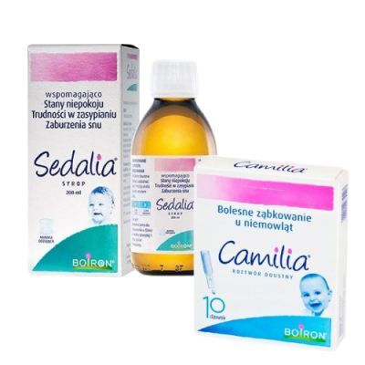 Zestaw Boiron Sedalia Syrop dla dzieci, 200 ml + Camilia roztwór doustny, 10 dawek