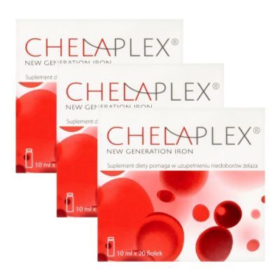 Zestaw Chelaplex Płyn doustny, 60 fiolek x 10 ml żelazo rekomendowane dla kobiet w ciąży