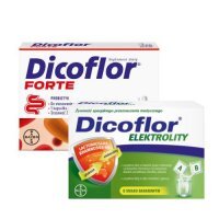 Zestaw Dicoflor Forte probiotyk, 20 kaps. + Dicoflor Elektrolity o smaku bananowym, 6 porcji (12 sasz.)