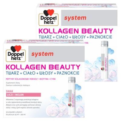 Zestaw Doppelherz System Kollagen Beauty płyn, 60 amp. x 25ml