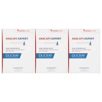 Zestaw Ducray Anacaps Expert, 3 x 30 kaps.