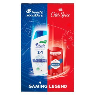 Zestaw Head&Shoulders Classic Clean 2w1 Szampon przeciwłupieżowy z odżywką, 330 ml + Old Spice Whitewater Dezodorant w sztyfcie dla mężczyzn, 50 ml