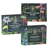 Zestaw Herbal Monasterium EstroBalans, 30 kaps.+ Lawenda i Różeniec Na stres, 30 kaps. + Szafran i Lawenda na sen, 30 kaps.