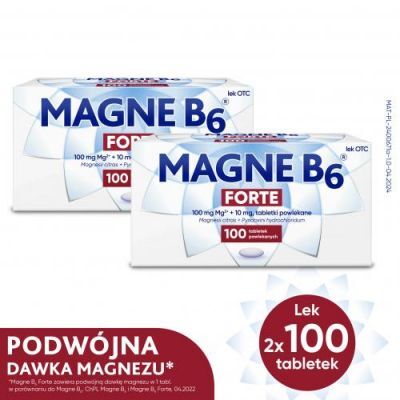 Zestaw MAGNE B6 FORTE, 2x 100 tabletek