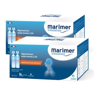 Zestaw Marimer Inhalation Hipertoniczna woda morska 2,2%, 60 amp. x 5 ml