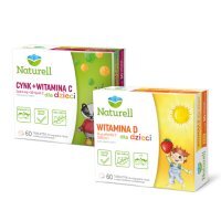 Zestaw Naturell Witamina D dla dzieci, 60 tabl. do żucia + Naturell Cynk + Witamina C dla dzieci, 60 tabl. do żucia