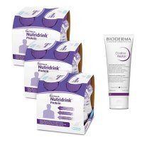 Zestaw Nutridrink Protein smak neutralny, 12 x 125ml + Bioderma Cicabio Restor krem ochronno - regenerujący, 100 ml