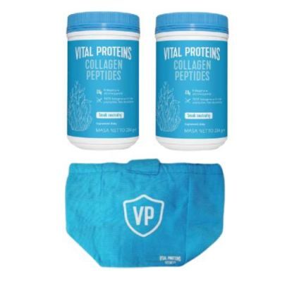 Zestaw VITAL PROTEINS Collagen Peptides, kolagen w formie łatwo przyswajalnych peptydów, 2x 284g + Torba termiczna, 1szt.