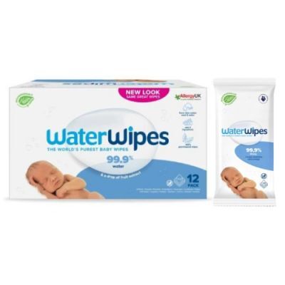 Zestaw WaterWipes BIO Chusteczki nawilżane wodne, 12 x 60 szt. + 28 szt.